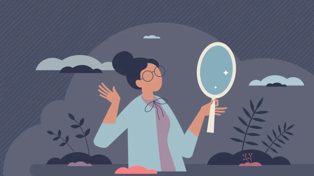 a person looking in the mirror